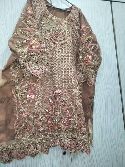 hand made work 3 piece dress