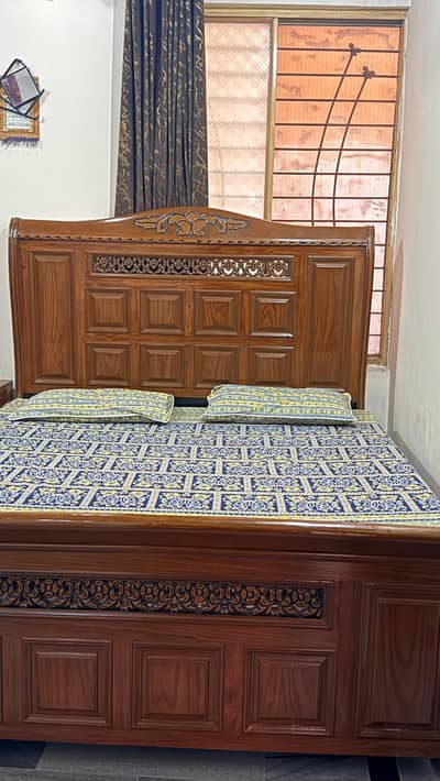 Bed with side tables urgent sale