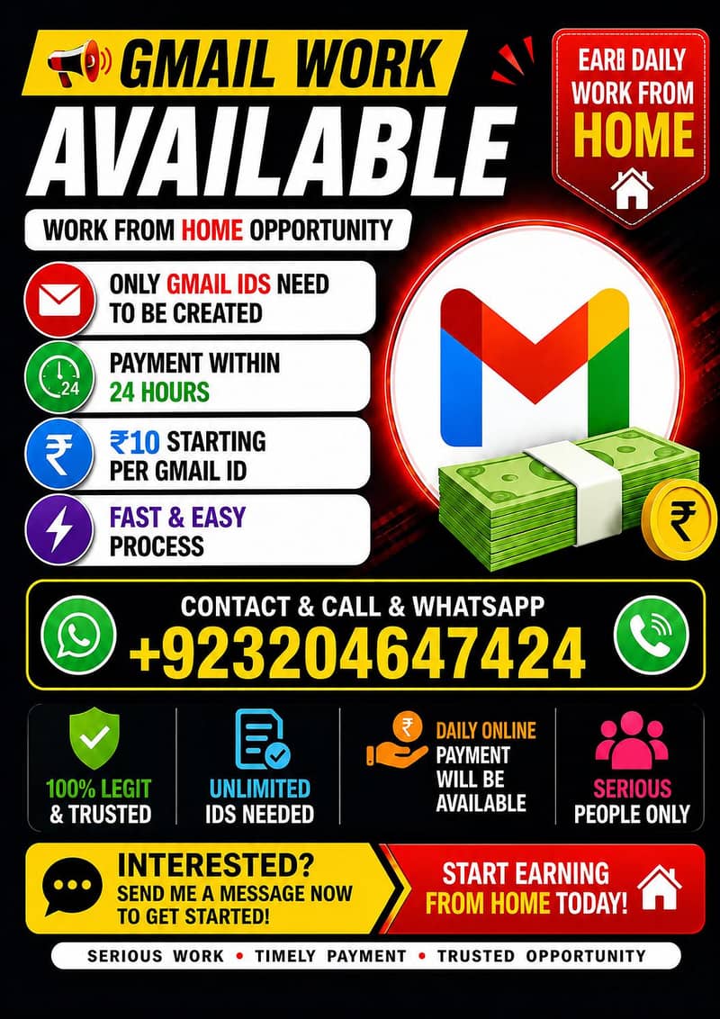 Gmail id creation work 0