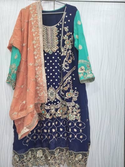 hand made work embroidery 3 piece suit