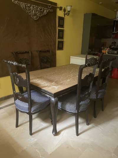 Wooden Dining Table with Chairs
