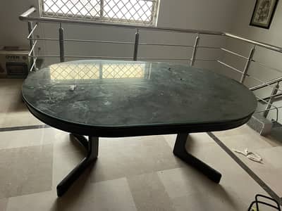 Dinning table without chairs and showcase for sale