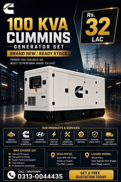 Generator 100 KVA in Lahore/Cummins Genrator/Diesel Generator/Pakistan