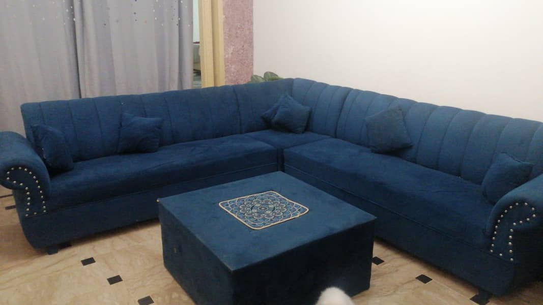 L shape sofa + coffee table 0
