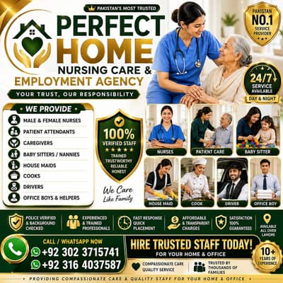 Patient Attendant/Nurse /Nanny /Baby sitter/Maids/cook/Driver/Helpers