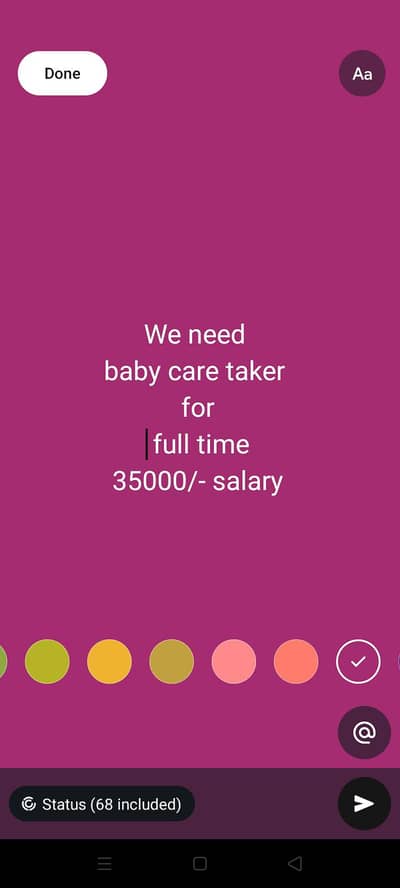 Baby sitter Baby care taker maid