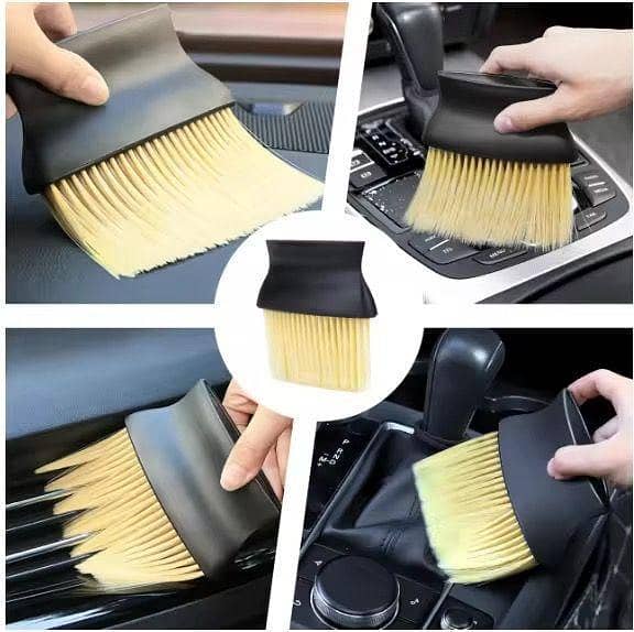 Dual-Head Car Interior Cleaning Brush – Soft & Hard Bristles for AC Vents, Dashboard & Buttons