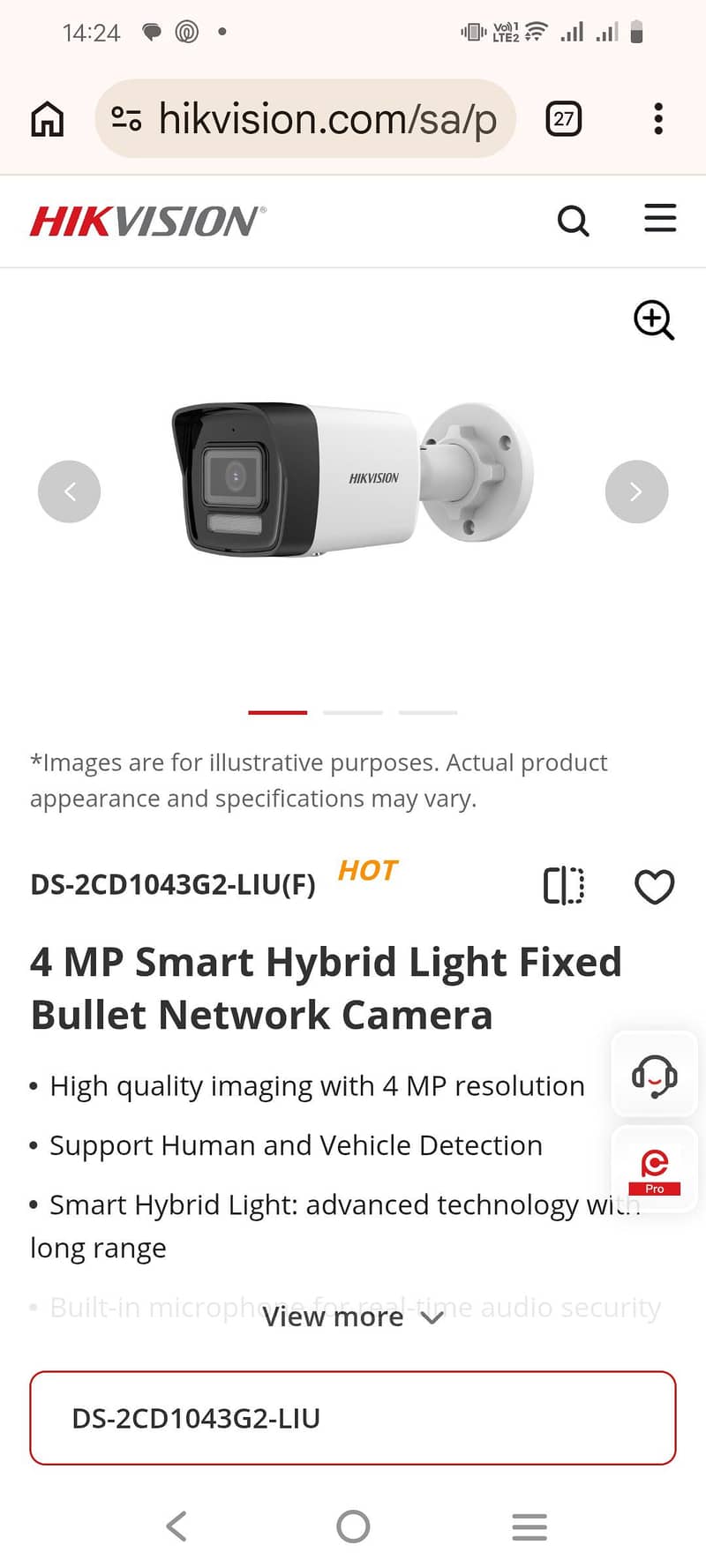 Hikvision security camera 4 MP 2