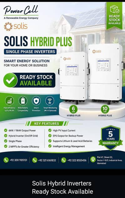 Solis 6kw and 10kw inverters available