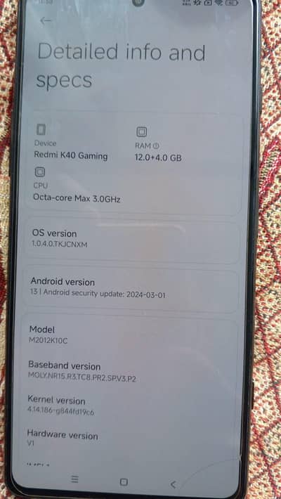 Redmi K40 Gaming edition CP APPROVED  with original charger