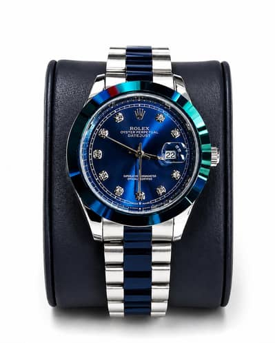 Rolex Blue Men Luxury Style's Watch