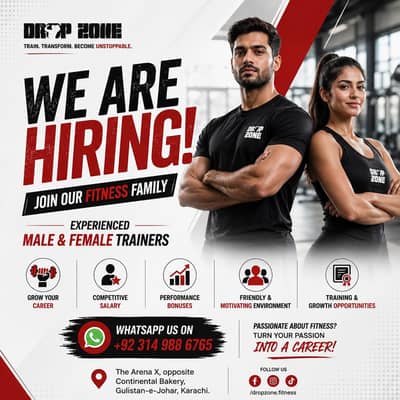 We are hiring Female fitness trainer for Bootcamp