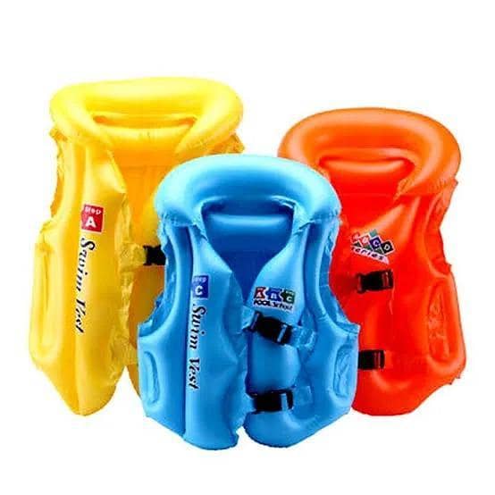 Kids Swimming Life Jacket – Inflatable Safety Vest for 2 to 15 Years – Multicolor Swim Aid – Pool Accessories for Children