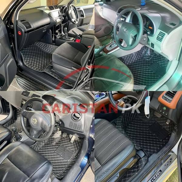 Suzuki Alto 7D Floor Mats Black with Beige Stitch (2017-24)