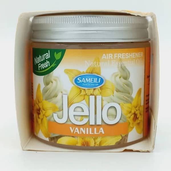 Jello Vanilla Scent Air Freshener – 220g Gel Odor Eliminator for Home, Car, and Closets