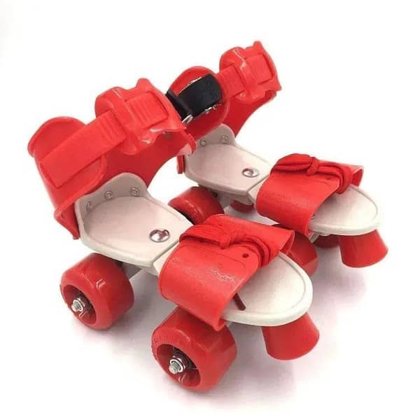 Adjustable Quad Speed Roller Skates Double Row Wheel Shoes multicolours