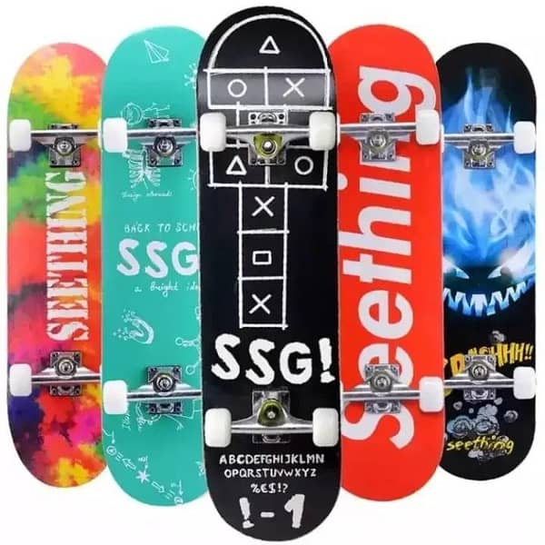 Skateboard 27" Large Wood for Teens Adults Beginners Girls Boys Kids (random design)