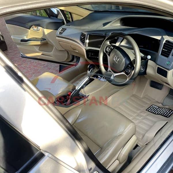 Honda Civic 2012-15 5D Beige Floor Mats – Design A
