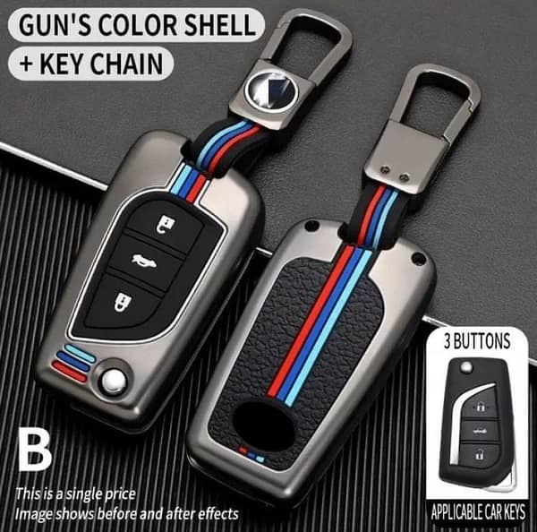 Toyota Corolla Grande Flip Key Premium Zinc Alloy Key Cover (2013-2017) Waterproof and Dustproof