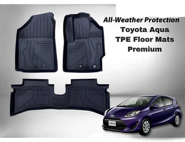 Toyota Aqua 2010-2025 TPE Floor Mats: Premium All-Weather, Custom Fit