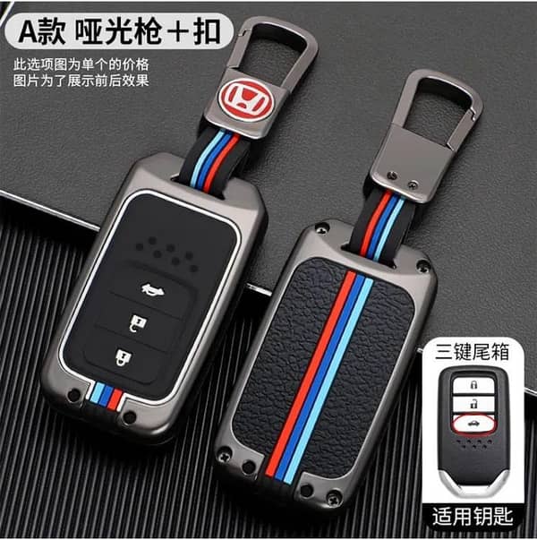 Honda Civic X (2016-2021) Premium Zinc Alloy Key Case with Honda Logo – Grey