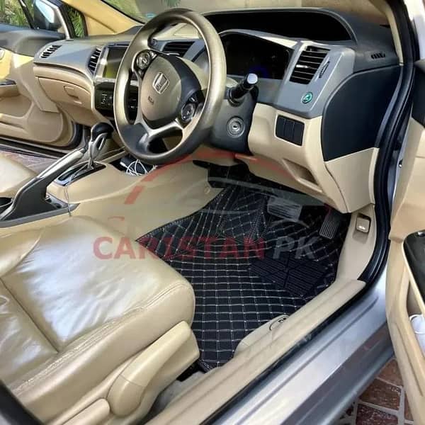 Honda Civic Rebirth 7D Floor Mats — Black, Custom-Fit Protection