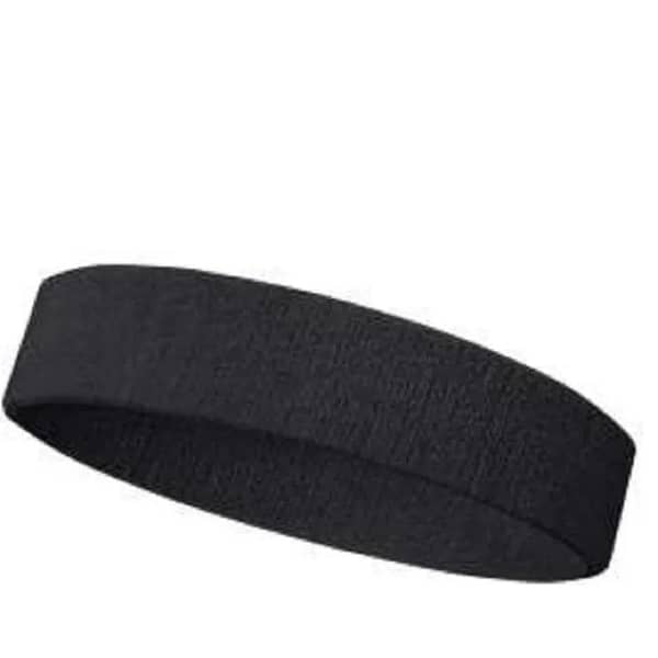 Black Outdoor Fitness Headband for Sweat Absorption and Comfort