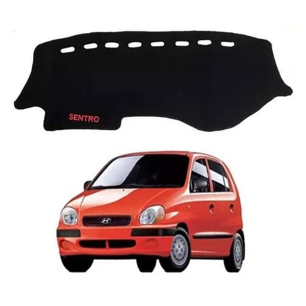 Hyundai Santro Car Dashboard Cover Carpet Mat (Black) - Fits All Santro Models
