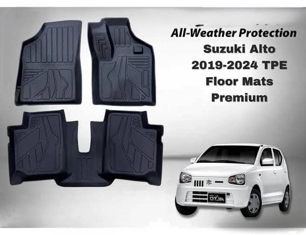Suzuki Alto 2017–2025 TPE Floor Mats – Premium All-Weather Custom Fit
