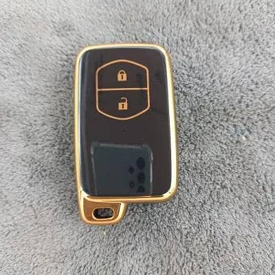 Toyota Aqua TPU Remote Cover - 2 Button, Black and Gold