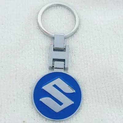 3D Metal Keychain with Suzuki Logo - Blue