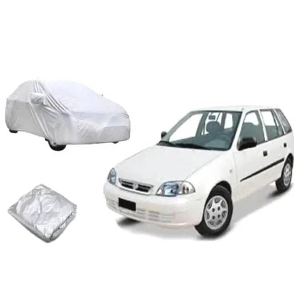 Suzuki Cultus Car Top Cover in Silver: Water and Dust Resistant