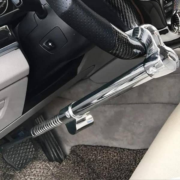 Pedal Lock Anti-Theft Double Hook Clutch Brake Lock for Cars (Chrome Body)