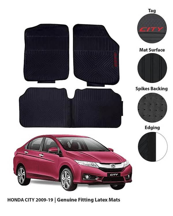 Honda City 2009–2020 Latex Rubber Car Floor Mat