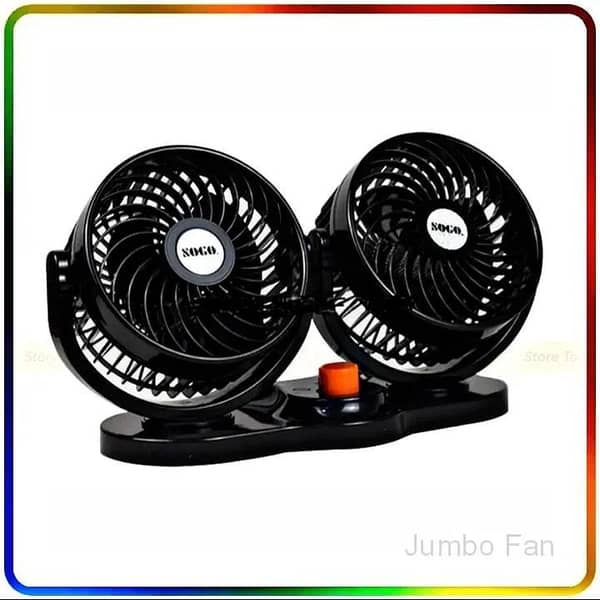 Big Size Car Fan 12V with 360° Rotation, 2-Speed for Rickshaw