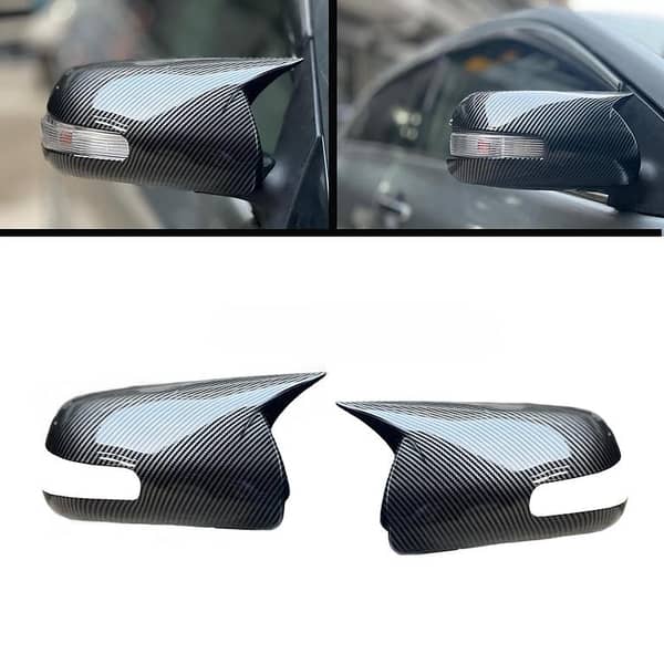 Toyota Corolla 2008-2014 Side Mirrors Cover in Batman-Style Carbon Fiber