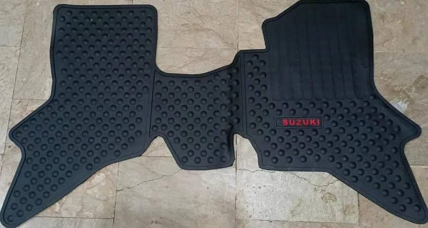 1Pc PVC Latex Floor Mat, Matt Black, Fit for Suzuki Every