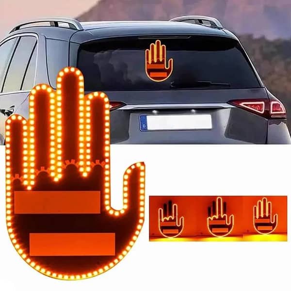 Finger Gesture Light with Remote for Car Back Window Sign
