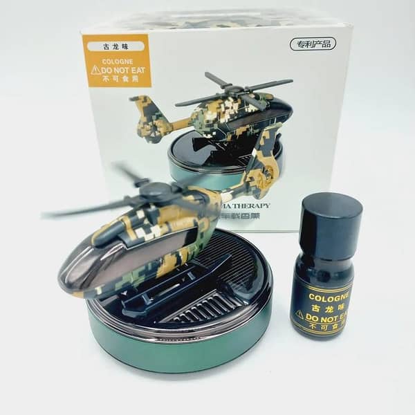 Solar Military Helicopter Car Perfume — Free Refill
