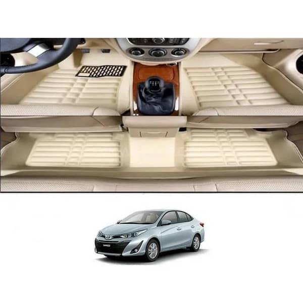 5-D Floor Mat for Toyota Yaris 2021 | Premium Beige