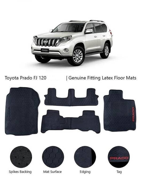 Toyota Prado 2009–2021 Latex Rubber Car Floor Mat