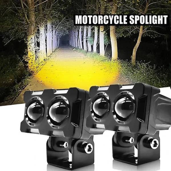 Motorcycle LED Headlight Ben Spotlight External DRL Auxiliary Fog Light High/Low Beam for Motorbike, Off-road and ATV