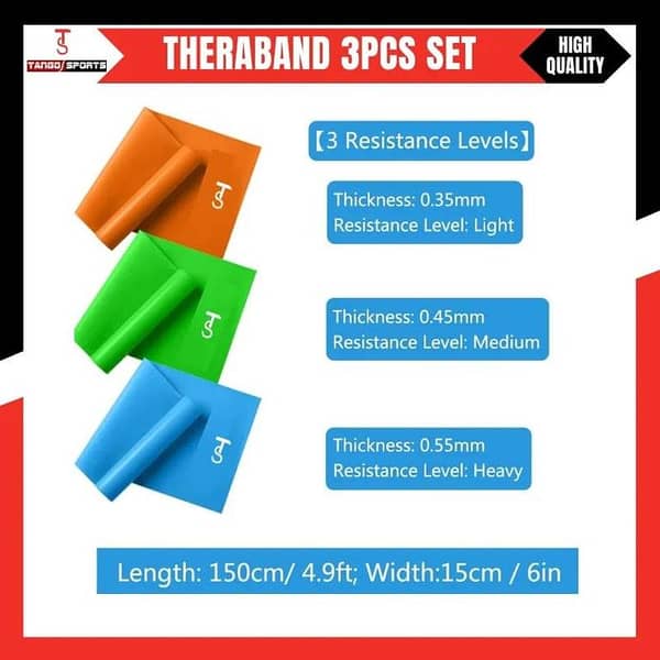 Thera Band Glutes Bundle: Pack of 3 Resistance Bands (Light, Medium, Strong)