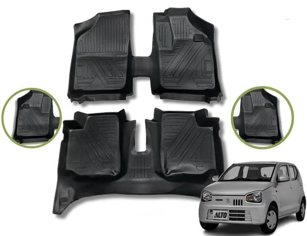 Suzuki Alto 2014-2025 TPE Floor Mats – Custom Fit, Durable 3-Piece Set