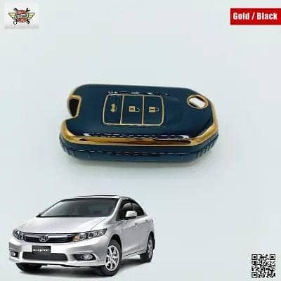 Honda Civic REBIRTH 2012-2016 TPU Key Cover Black-Gold