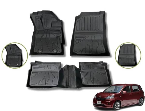 Toyota Passo 2022-2025 TPE Floor Mats – Custom Fit for Passo, Waterproof & Durable