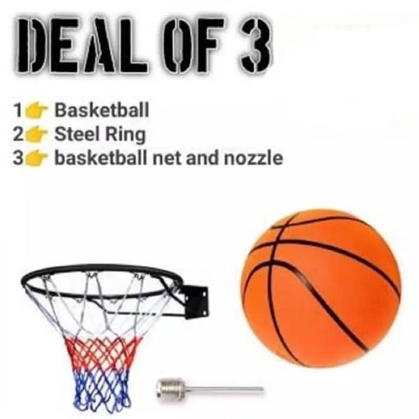 Basket Ball With free Net and steal ring