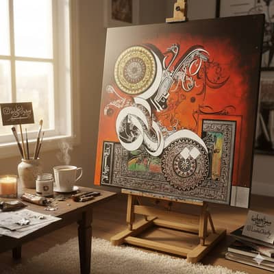 Modern 3D Calligraphy Painting