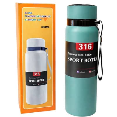 Digital Smart Vacuum 800ml Water Bottle | Stainless Steel Insulated S