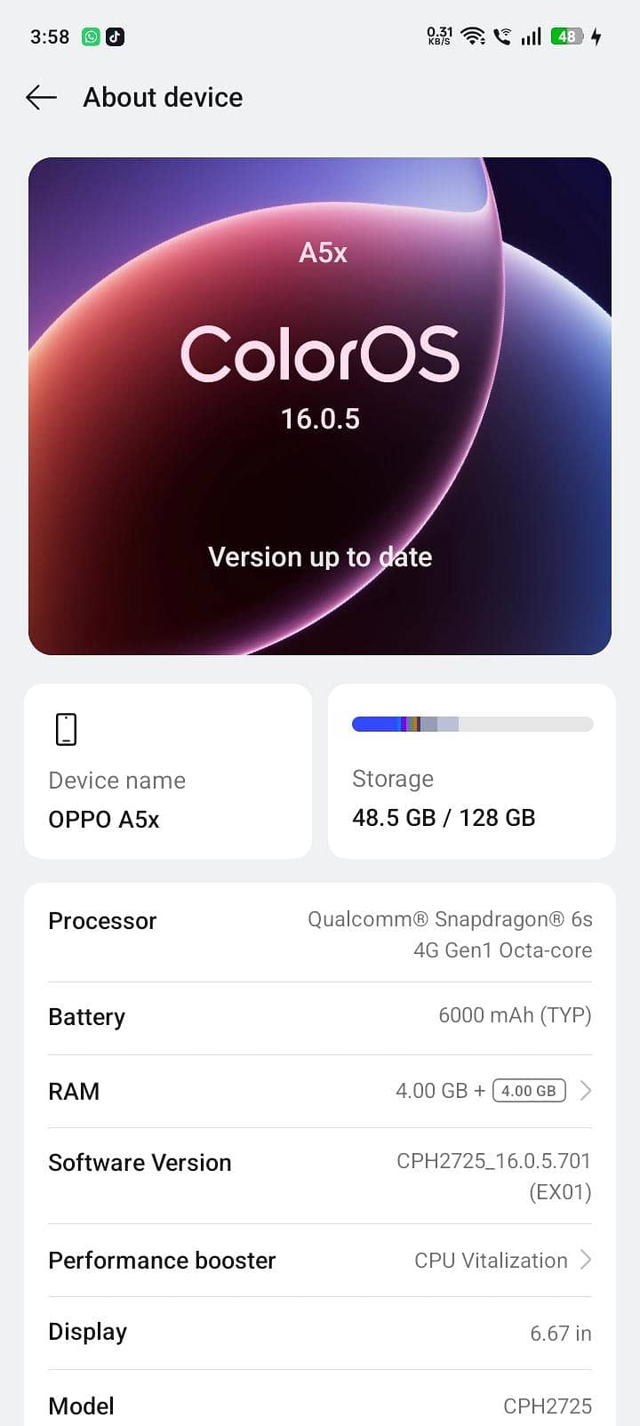 oppo A5x totally original 1